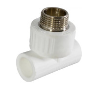 Тройник полипропиленовый РОСТерм PPR комбинированный 20х3/4х20 мм НР НС-1517236