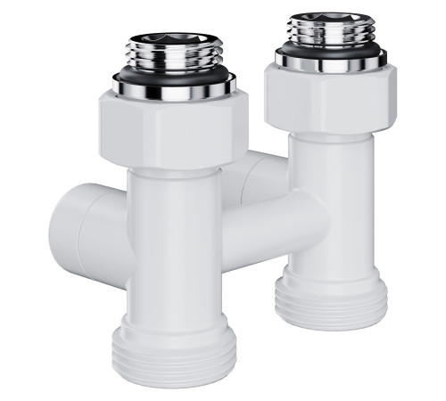 Узел нижнего подключения Royal Thermo Design прямой 1/2 x 3/4 EK белый RTE 07.00101