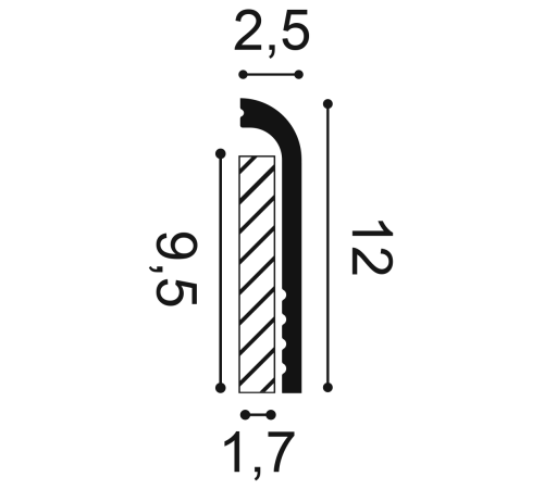 Плинтус накладной Orac Decor CASCADE SX185