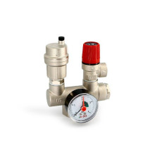 Группа безопасности котла Uni-Fitt Mini до 50 кВт 1 3 бар никелированная 254N4530