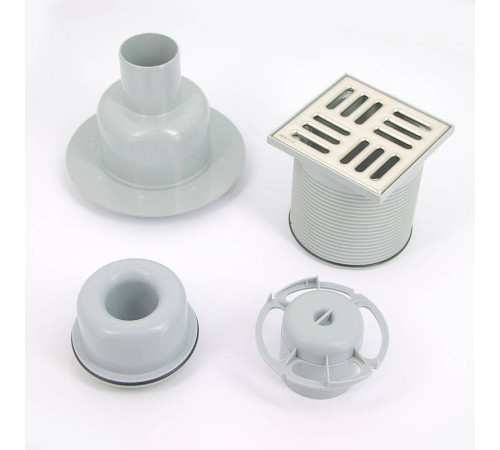 Трап для душа Alca 105х105 мм вертикальный выпуск 50 мм нержавеющая сталь APV2