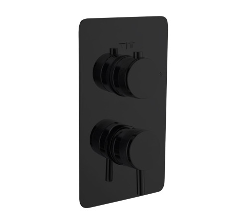 Смеситель термостатический встраиваемый Boheme Cell на 2 потребителя с внутренней частью black 135-2-B
