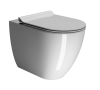 Унитаз приставной безободковый GSI Pura 550х360 мм Swirlflush белый глянцевый 8890FT11