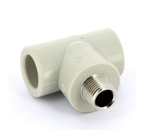 Тройник полипропиленовый FV-Plast 25х1/2х25 мм с наружной резьбой 222526