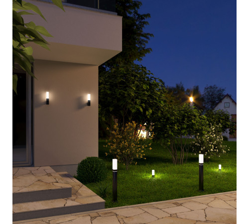 Уличный настенный светодиодный светильник Чёрный IP54 1534 TECHNO LED