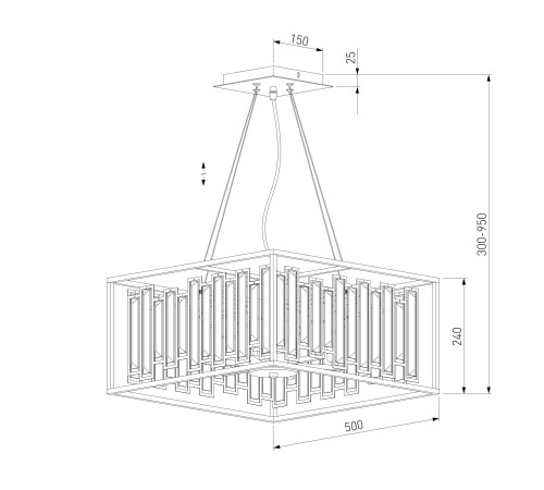 Умная подвесная люстра с хрусталем 312/6 Strotskis Smart