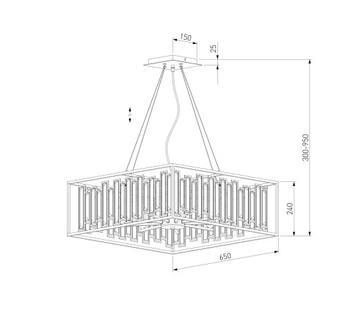 Умная подвесная люстра с хрусталем 312/9 Strotskis Smart
