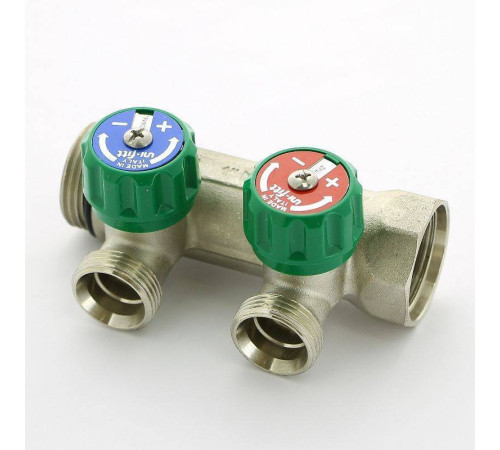 Коллектор с вентилями Uni-Fitt 1 НВ 2 выхода 3/4 EK 90° 50 мм 410N4320