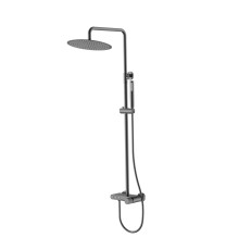 Душевая стойка Boheme Stick Linea со смесителем и верхним душем 30 см оружейная сталь 128-GM.3