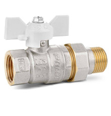 Кран шаровой LD Pride НВ 1/2 полнопроходной с разъемным соединением белая бабочка 47.306.15 W