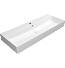 Раковина накладная/подвесная GSI KUBE X 1200х470 мм с 1 отверстием под смеситель с переливом белая глянцевая 9424111