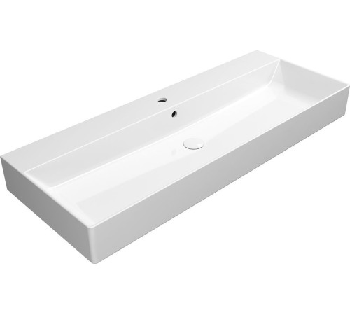 Раковина накладная/подвесная GSI KUBE X 1200х470 мм с 1 отверстием под смеситель с переливом белая глянцевая 9424111