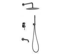 Душевой комплект встраиваемый Boheme Uno верхний душ 30 см shine gun metal 464-2-SGM