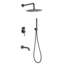 Душевой комплект встраиваемый Boheme Uno верхний душ 30 см shine gun metal 464-2-SGM