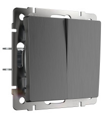 Выключательдвухклавишный (графит рифленый) W1120004