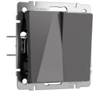 Выключатель двухклавишный проходной (графит акрил) W1122044