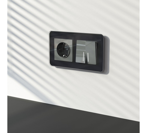 Выключатель двухклавишный с подсветкой (графит акрил) W1120144