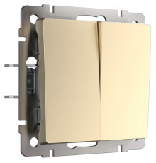 Выключатель двухклавишный (шампань) W1120011