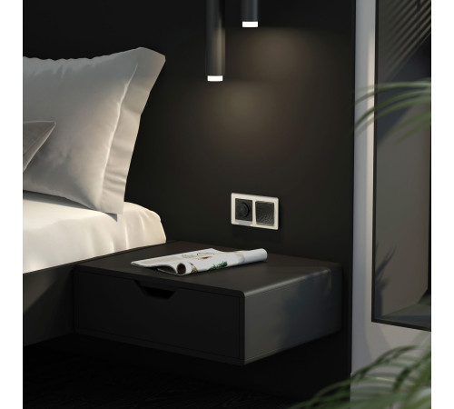 Выключатель одноклавишный проходной (Hammar черный) W1212008