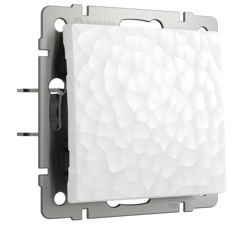 Выключатель одноклавишный проходной (Hammer белый) W1212001