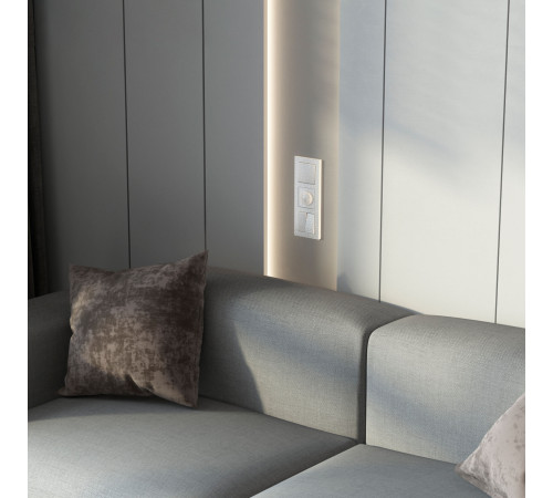 Выключатель одноклавишный проходной (Hammer белый) W1212001