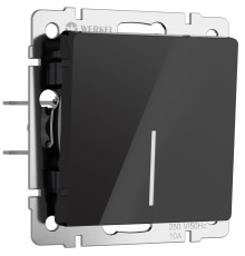 Выключатель одноклавишный с подсветкой (черный акрил) W1110148