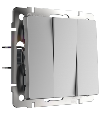 W1130006/ Выключатель трехклавишный (серебряный) W1130006