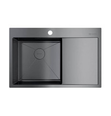 Кухонная мойка Omoikiri Akisame 78-L-GM 78x51 см нержавеющая сталь вороненая сталь 4973099