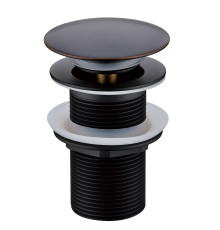 Донный клапан для раковины Boheme Click-Clack с переливом черный 612-B/2