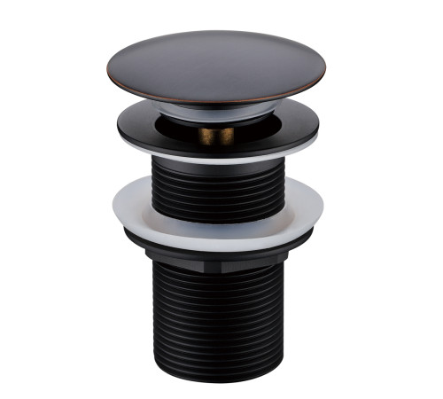 Донный клапан для раковины Boheme Click-Clack с переливом черный 612-B/2