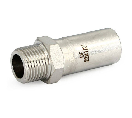 Переходник пресс Uni-Fitt 22 мм x 1 НР нержавеющая сталь 777S2240