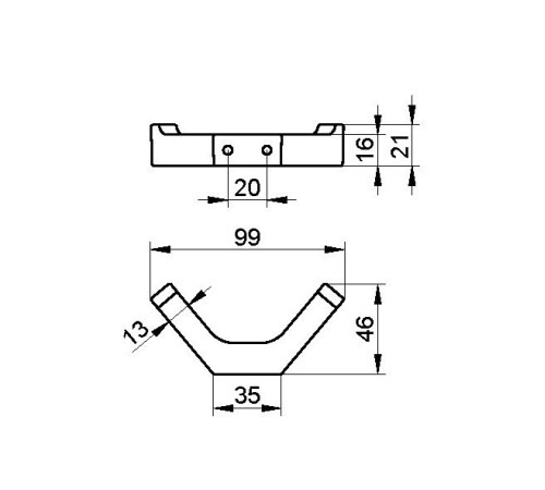 Крючок для полотенца двойной KEUCO Edition 11 хром 11115 010000