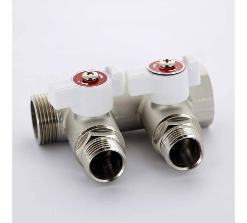 Коллектор с шаровыми кранами Uni-Fitt 3/4х1/2 2 выхода 40 мм 420N3220