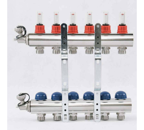 Коллекторная группа Uni-Fitt серия E 1x3/4 EK 6 выходов с расходомерами 440E4306