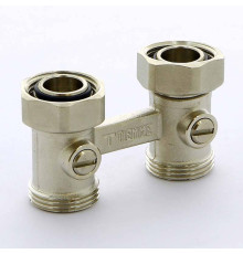 Узел радиаторный прямой Tiemme 3/4 x 3/4 x 18 со встроенными кранами 3390001