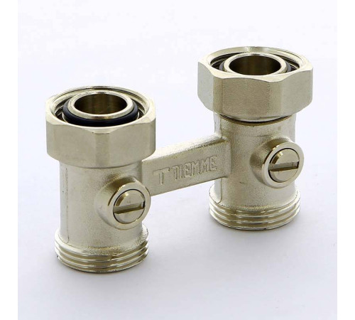 Узел радиаторный прямой Tiemme 3/4 x 3/4 x 18 со встроенными кранами 3390001