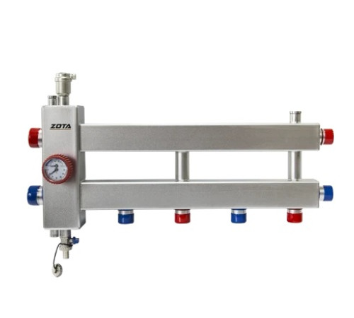 Гидроразделитель из нержавеющей стали с коллектором ZOTA горизонтальный односторонний 3 контура GR4930001213