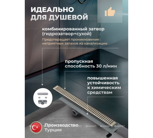 Трап душевой Logan G10-650KP 650 мм G10-650KP