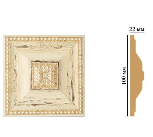 Вставка декоративная DECOMASTER D209 100х100х22 мм D209-1028