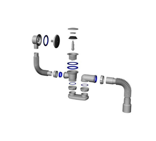 Сифон для ванны Salini с переливом хром 23101H