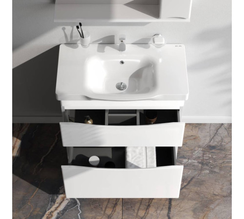 Тумба под раковину напольная AM.PM Like 80 см 2 ящика белый глянец M80FSX0802WG