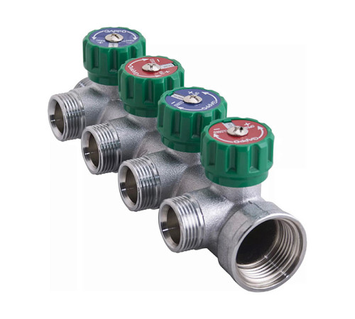 Коллектор с ручной регулировкой GAPPO G1002 1 x 3/4 на 2 выхода евроконус G1002-2