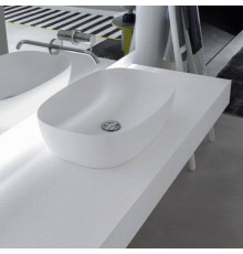 Раковина накладная Antonio Lupi Senso 60х40х15 см без отверстия белая SENSO