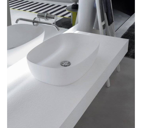 Раковина накладная Antonio Lupi Senso 60х40х15 см без отверстия белая SENSO