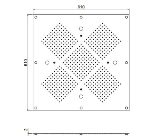 Верхний душ Carimali MyDream 610х610 мм потолочный 4 режима хром 23054XN-CRX
