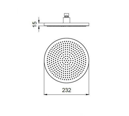 Душ верхний Almar Velvet 232х232 мм без держателя Velvet Rain E044290.HB