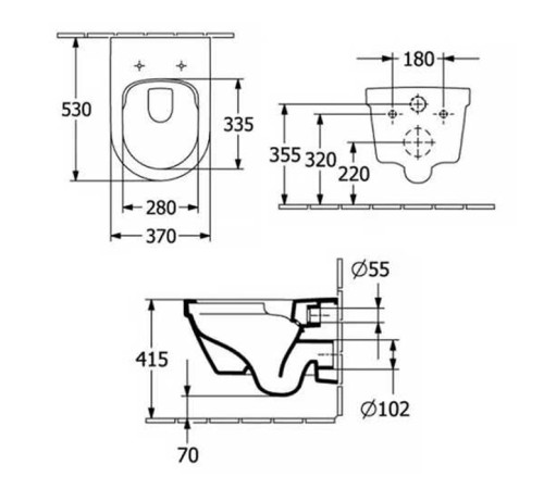 Комплект унитаз подвесной Villeroy & Boch Architectura TwistFlush с сиденьем SoftClosing 4694CL01