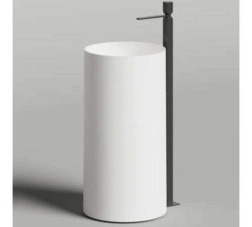 Раковина напольная Salini Armonia Round 01 45х45х90 см S-Stone белый матовый слив в пол 130421M