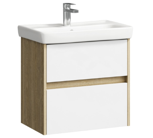 Тумба под умывальник подвесная AQUATON Сити 600х590х380 мм 2 ящика дуб балтийский CI0106DB