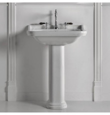 Раковина Kerasan Waldorf 80х55 см 3 отверстия с пьедесталом белый/хром 417001/4141K1bi/cr*3